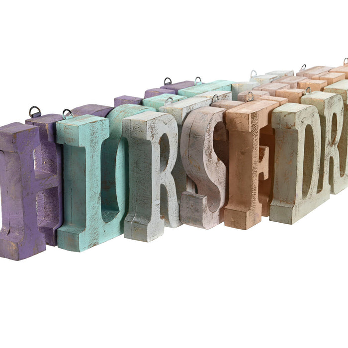 Decorațiune de Perete DKD Home Decor Multicolor Urban 40 x 1 x 15 cm (6 Unități)