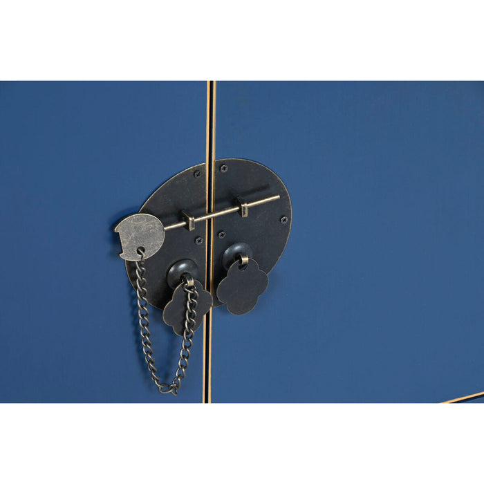 Mobilă TV DKD Home Decor Albastru Auriu* Brad Lemn MDF 130 x 24 x 51 cm