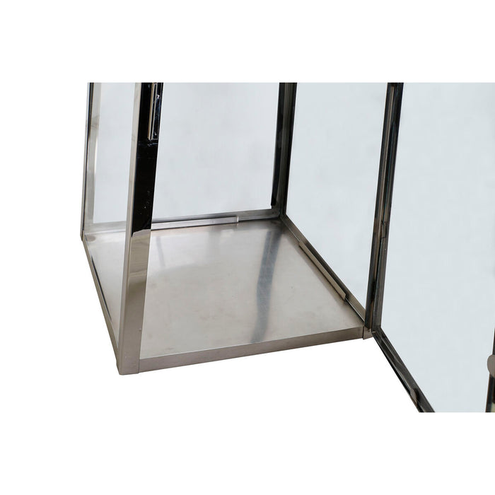 Lucerna DKD Home Decor Maro Argintiu Piele Geam Oțel Cromat 30 x 30 x 66 cm