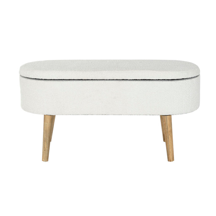 Banchetă DKD Home Decor Alb Natural Lemn MDF 100 x 40 x 50 cm