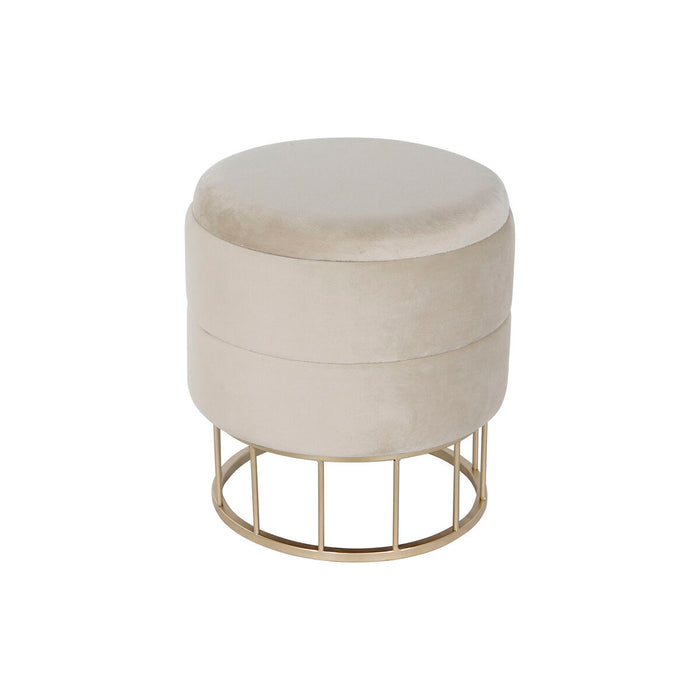 Suport pentru Picioare DKD Home Decor Bej Auriu* Poliester Metal 38 x 38 x 41 cm
