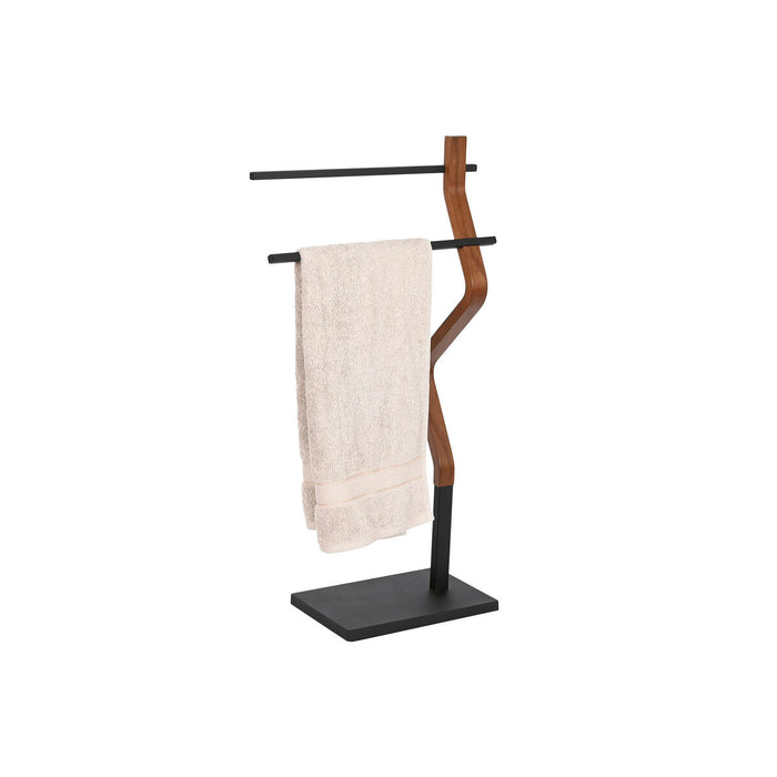 Suport pentru Prosoape cu Picior DKD Home Decor Maro Negru Metal Dub 43,5 x 20 x 85 cm