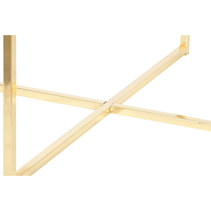 Masa laterală DKD Home Decor Alb Auriu* Metal Lemn MDF 80 x 80 x 35 cm