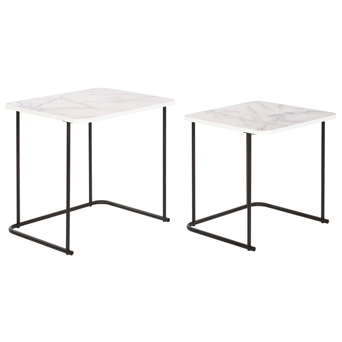 Set de 2 mese DKD Home Decor Alb Negru 51 x 43 x 49 cm