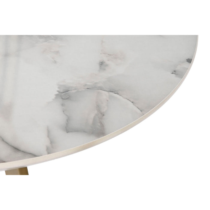 Set de 2 mese DKD Home Decor Alb Auriu* 80 x 80 x 47,5 cm