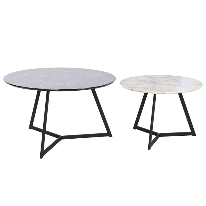 Set de 2 mese DKD Home Decor Negru 80 x 80 x 47,5 cm