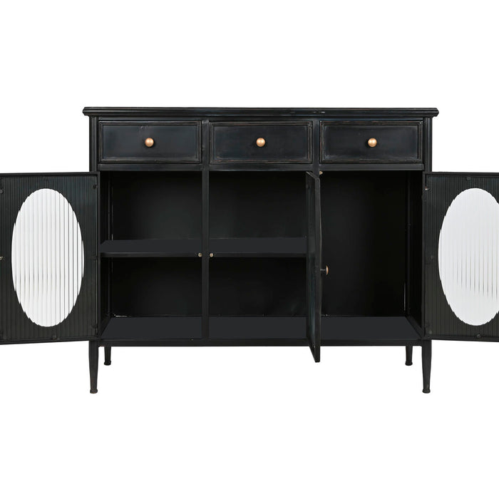 Servantă DKD Home Decor Negru Metal Geam 100 x 40 x 80 cm