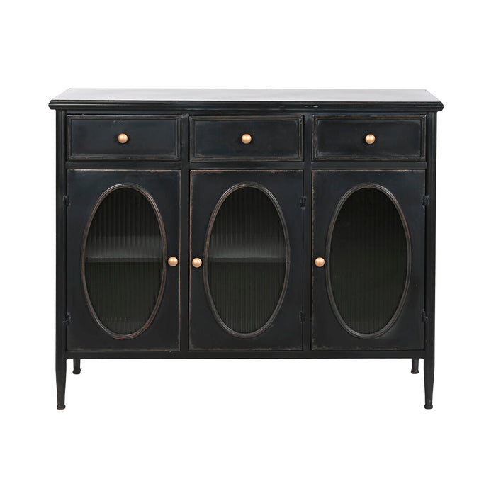 Servantă DKD Home Decor Negru Metal Geam 100 x 40 x 80 cm