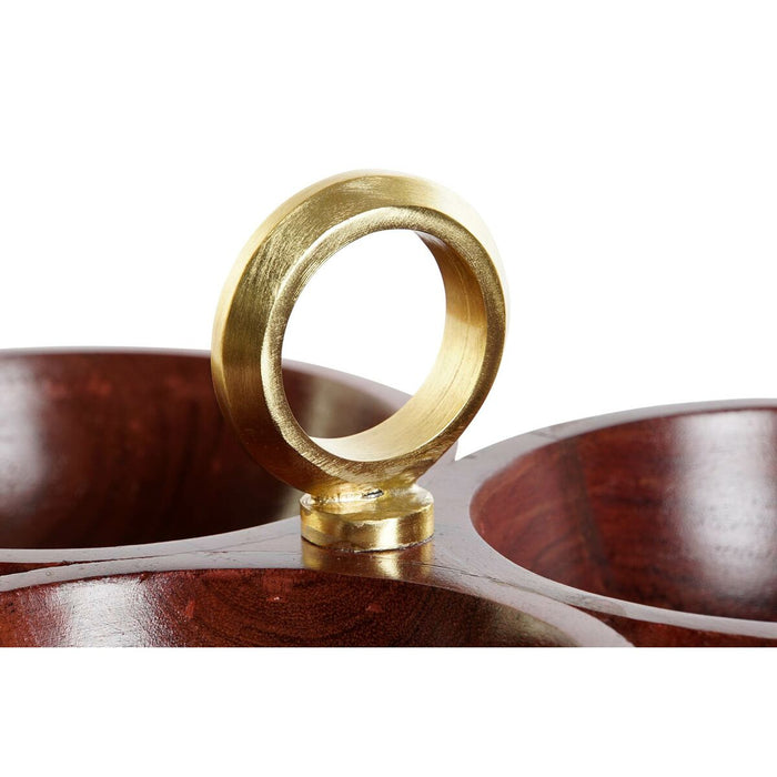 Castron Home ESPRIT Maro Auriu* Aluminiu Salcâm 26 x 26 x 13 cm