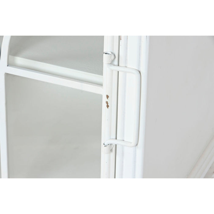 Noptieră Home ESPRIT Alb Natural Metal Brad 45 x 40 x 56 cm