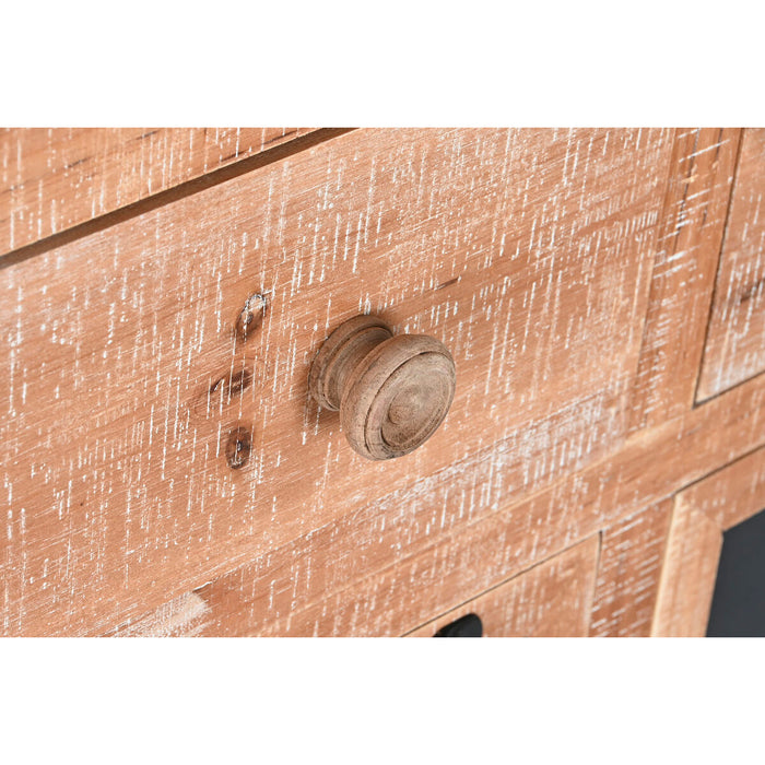 Dulap cu Sertare Home ESPRIT Negru Natural Metal Brad Cottage 110 x 40 x 92,5 cm