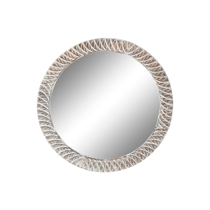 Oglindă de perete Home ESPRIT Alb Maro Lemn de mango murat Gravare 90 x 4 x 90 cm