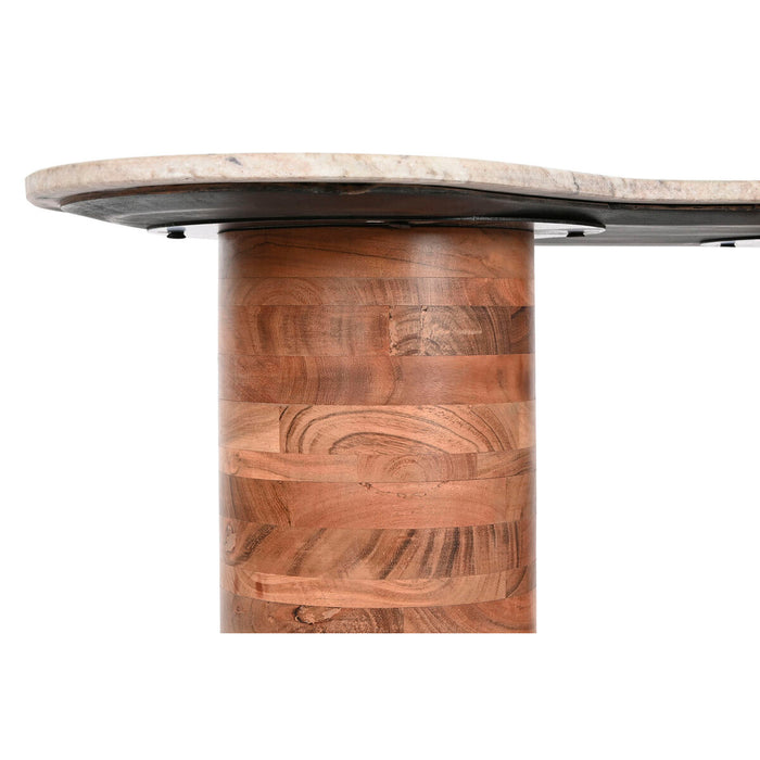 Masa laterală Home ESPRIT Alb Maro Gri Marmură Lemn de mango 86 x 48 x 39 cm