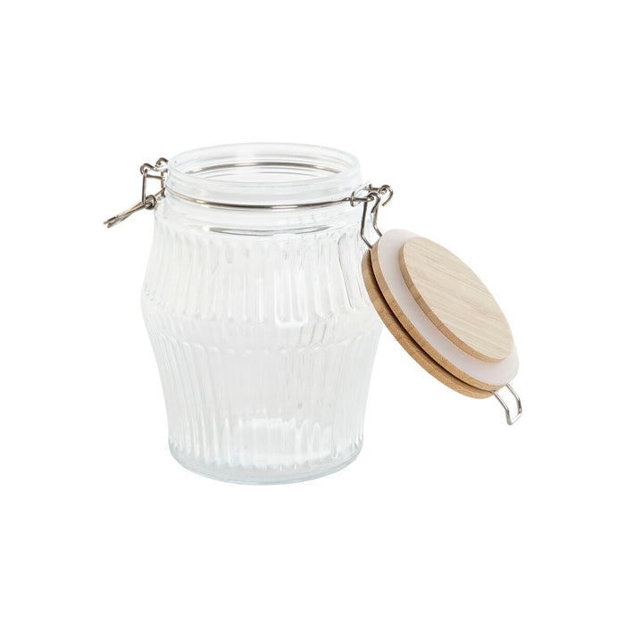 Set de 3 tuburi Home ESPRIT Transparent Silicon Bambus Geam 13,5 x 13,5 x 27 cm