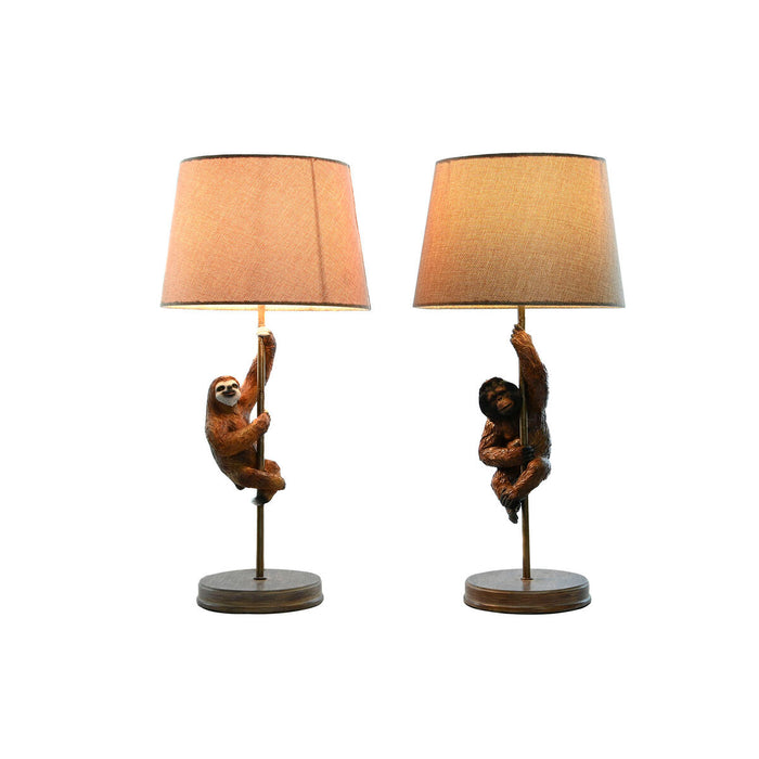 Lampă de masă Home ESPRIT Maro Metal Rășină 50 W 220 V 26 x 26 x 53,5 cm (2 Unități)