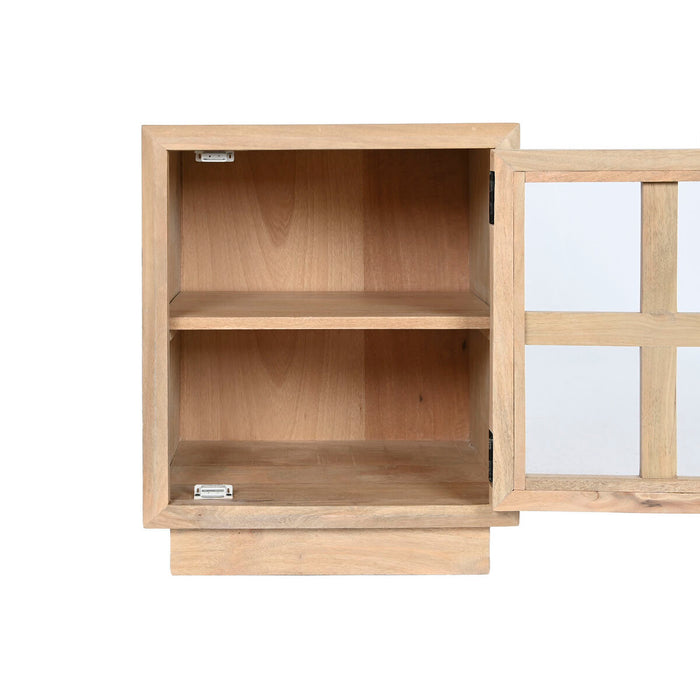 Noptieră Home ESPRIT Natural Geam Lemn de mango 45 x 35 x 57 cm