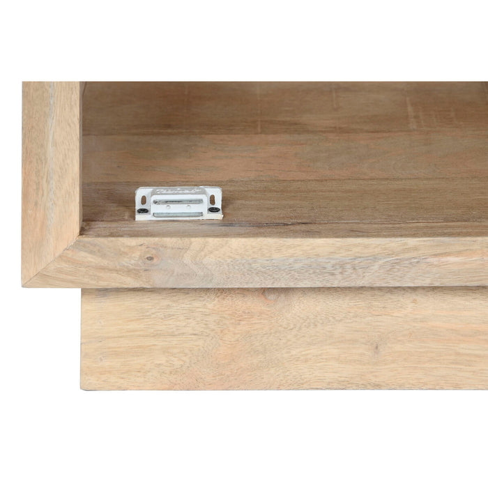 Noptieră Home ESPRIT Natural Geam Lemn de mango 45 x 35 x 57 cm