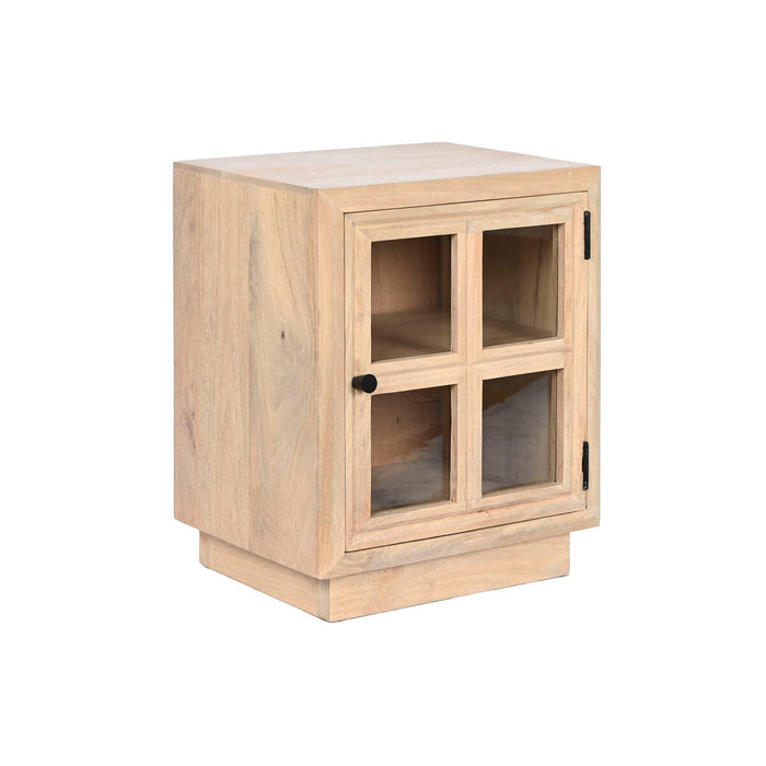 Noptieră Home ESPRIT Natural Geam Lemn de mango 45 x 35 x 57 cm