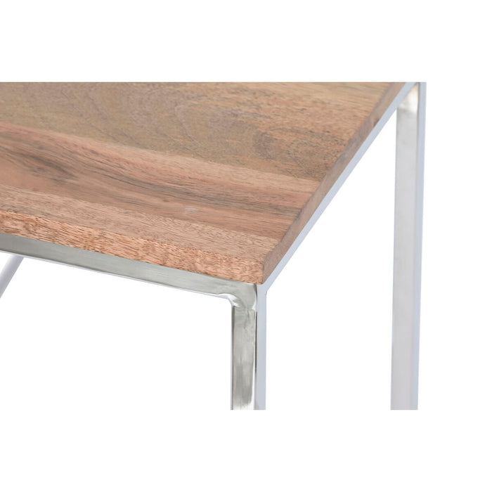 Set de 3 mese Home ESPRIT Maro Argintiu Natural Oțel Salcâm 46 x 41,5 x 55,5 cm