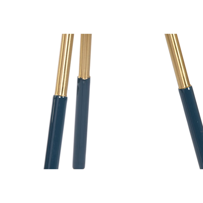 Set de 2 mese Home ESPRIT Albastru Auriu* 41 x 41 x 51 cm