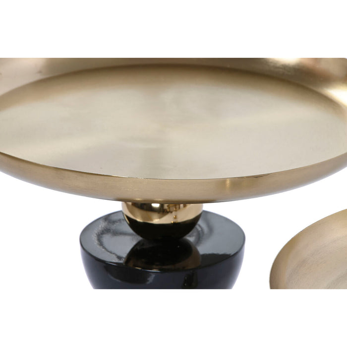 Set de 2 mese Home ESPRIT Alb Negru Auriu* 40 x 40 x 43 cm 40 x 40 x 42 cm