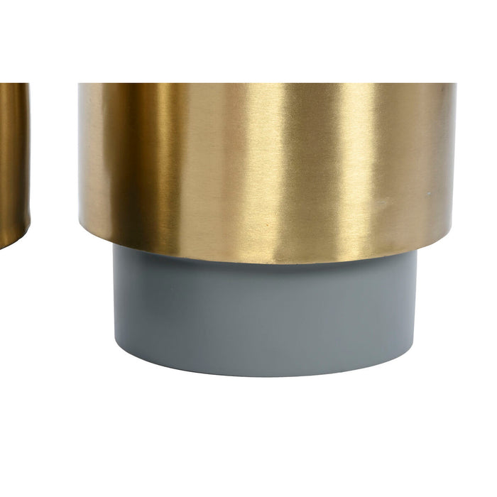 Set de 2 mese Home ESPRIT Alb Negru 35,5 x 35,5 x 40 cm