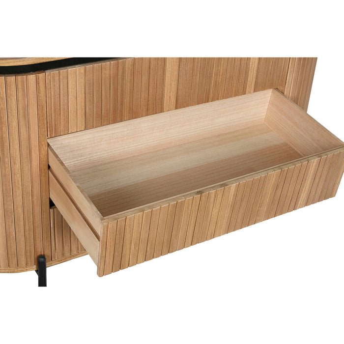 Comodă Home ESPRIT Negru Natural Metal Lemn de paulownia 110 x 39 x 72 cm