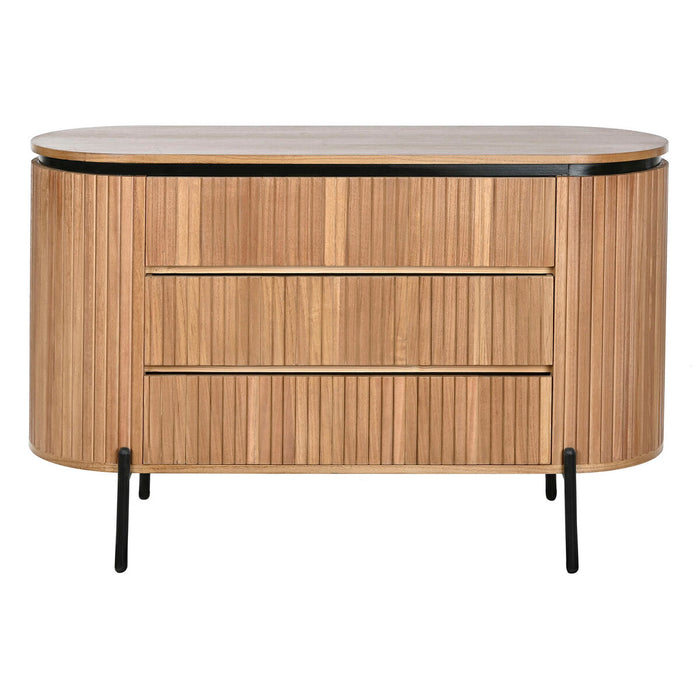 Comodă Home ESPRIT Negru Natural Metal Lemn de paulownia 110 x 39 x 72 cm