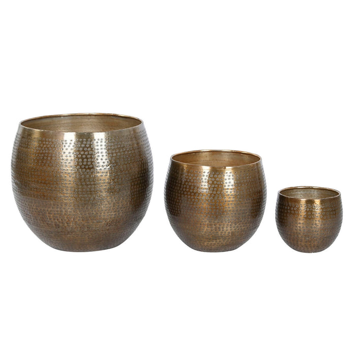 Set de ghivece Home ESPRIT Auriu* Aluminiu 47 x 47 x 40,5 cm