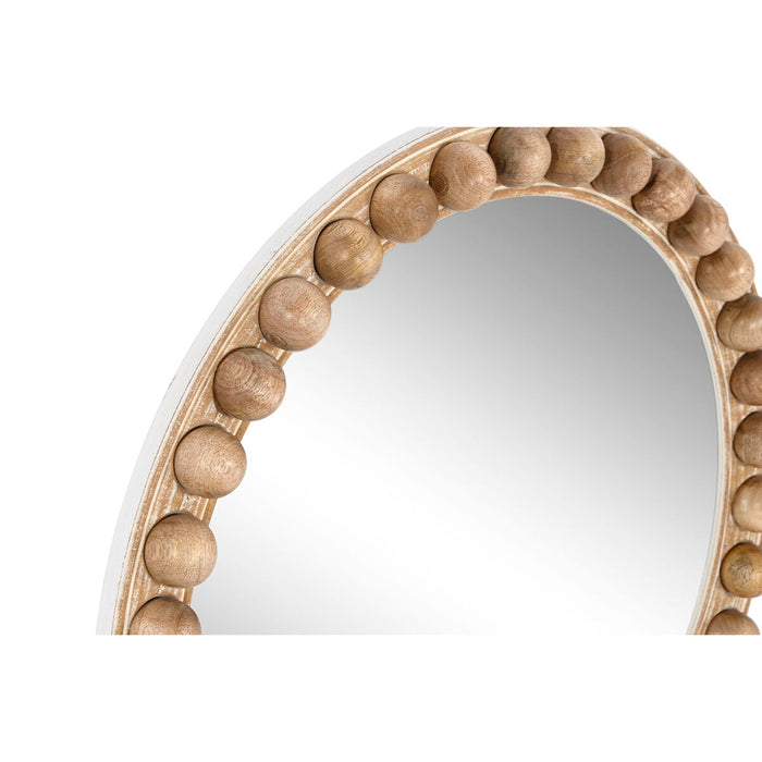 Oglindă de perete Home ESPRIT Maro Natural Lemn de mango Lemn MDF Mingi 54,5 x 4,5 x 54,5 cm