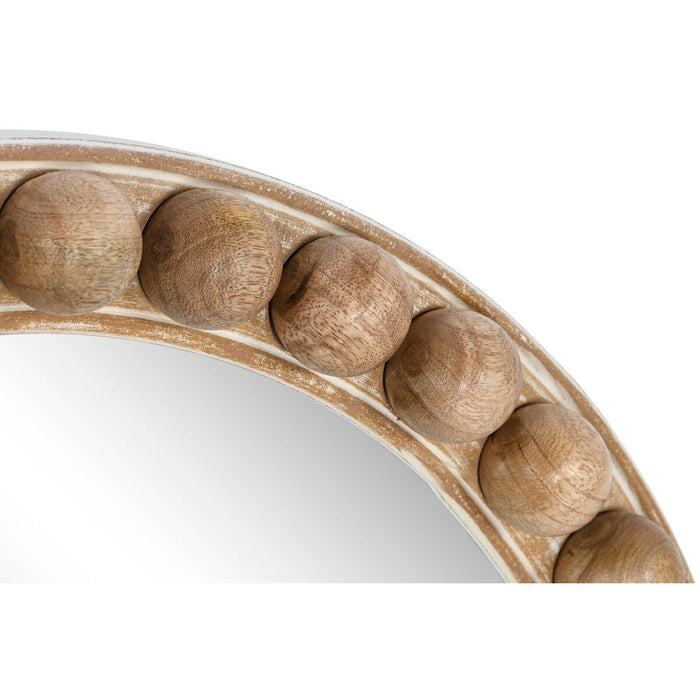 Oglindă de perete Home ESPRIT Maro Natural Lemn de mango Lemn MDF Mingi 54,5 x 4,5 x 54,5 cm