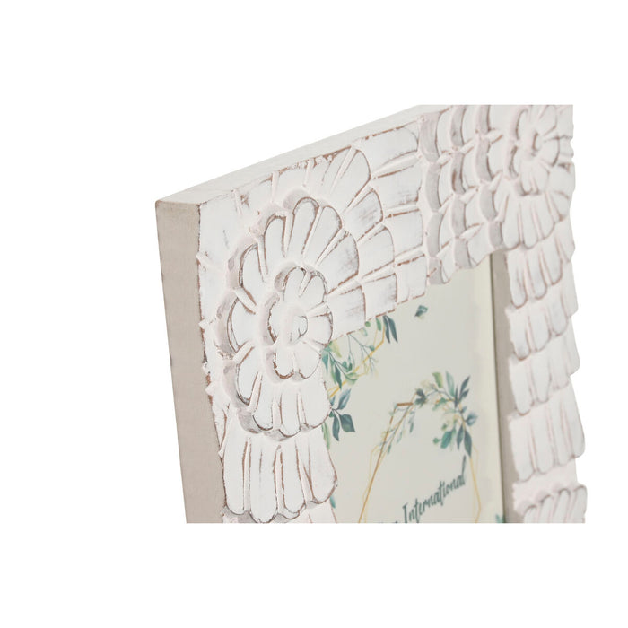Ramă Foto Home ESPRIT Alb Geam Lemn MDF Romantic 26,5 x 1,5 x 32 cm