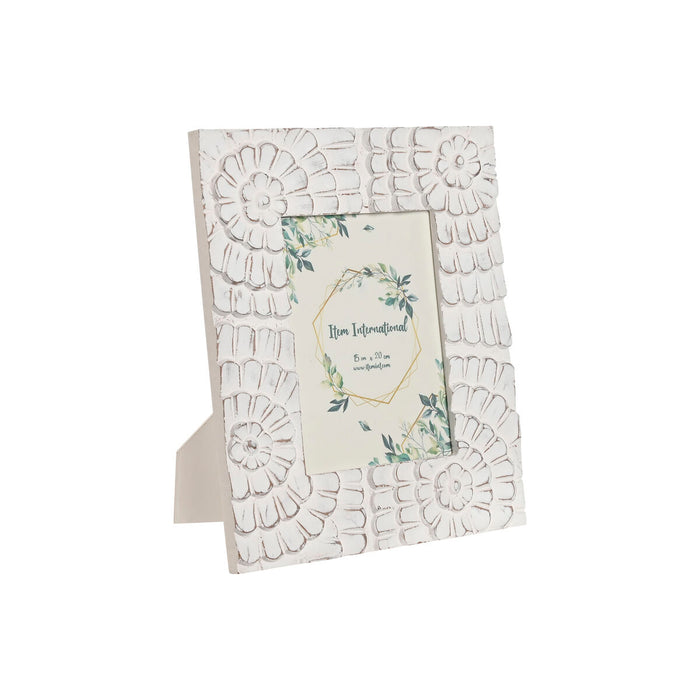 Ramă Foto Home ESPRIT Alb Geam Lemn MDF Romantic 26,5 x 1,5 x 32 cm