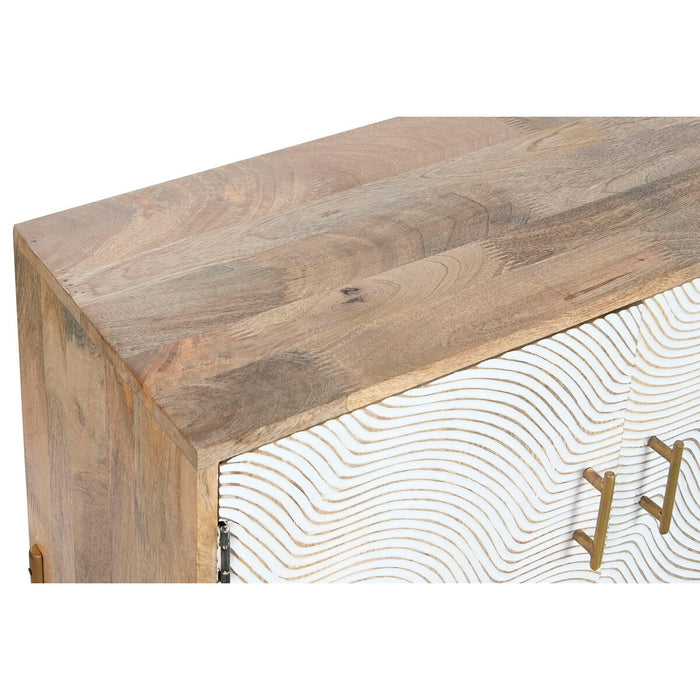 Mobilă TV Home ESPRIT Alb Maro Auriu* Fier Lemn de mango 180 x 34 x 51 cm