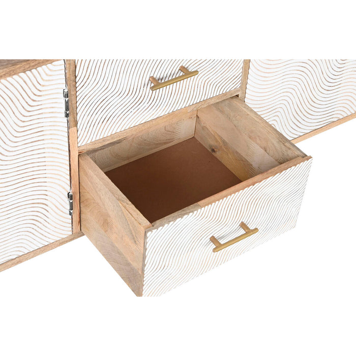 Mobilă TV Home ESPRIT Alb Maro Auriu* Fier Lemn de mango 180 x 34 x 51 cm