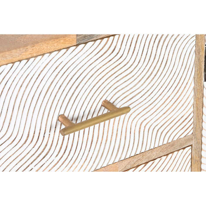 Mobilă TV Home ESPRIT Alb Maro Auriu* Fier Lemn de mango 180 x 34 x 51 cm