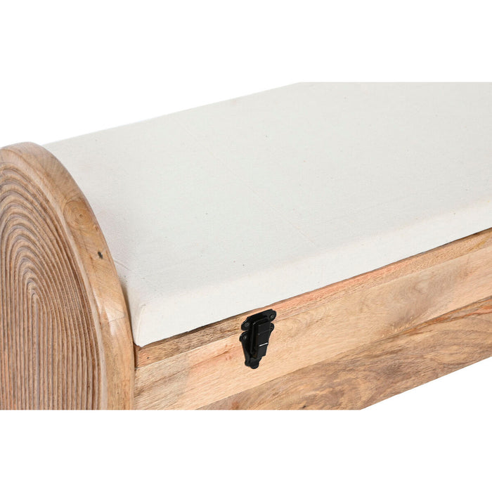 Banchetă Home ESPRIT Alb Natural Maro Deschis Lemn de mango 100 x 36 x 57 cm