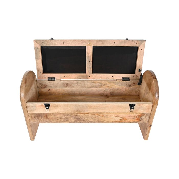 Banchetă Home ESPRIT Alb Natural Maro Deschis Lemn de mango 100 x 36 x 57 cm