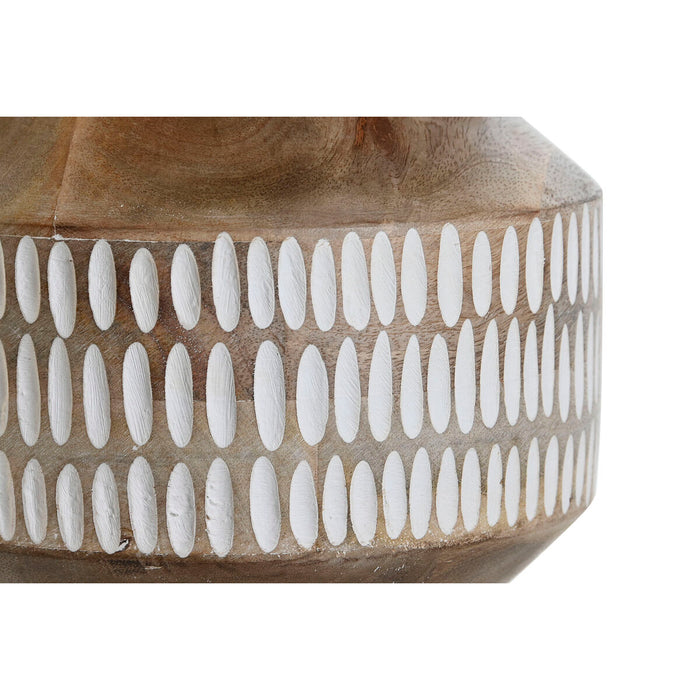 Vază Home ESPRIT Alb Maro Lemn de mango Colonial 18 x 18 x 19 cm