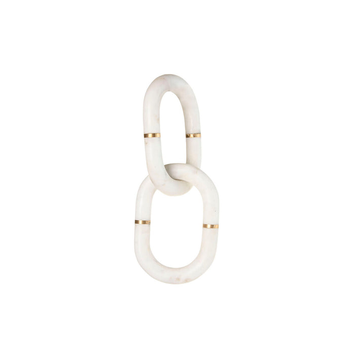 Figură Decorativă Home ESPRIT Alb Auriu* Lanț 13 x 13 x 28 cm