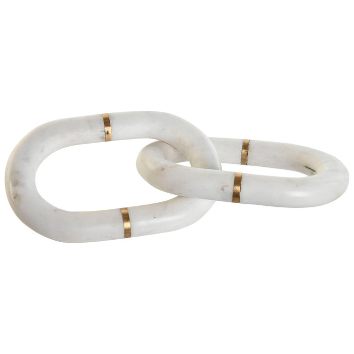 Figură Decorativă Home ESPRIT Alb Auriu* Lanț 13 x 13 x 28 cm