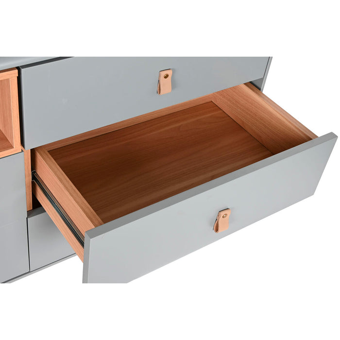 Comodă Home ESPRIT Albastru Gri Natural polipropilenă Lemn MDF 120 x 40 x 75 cm