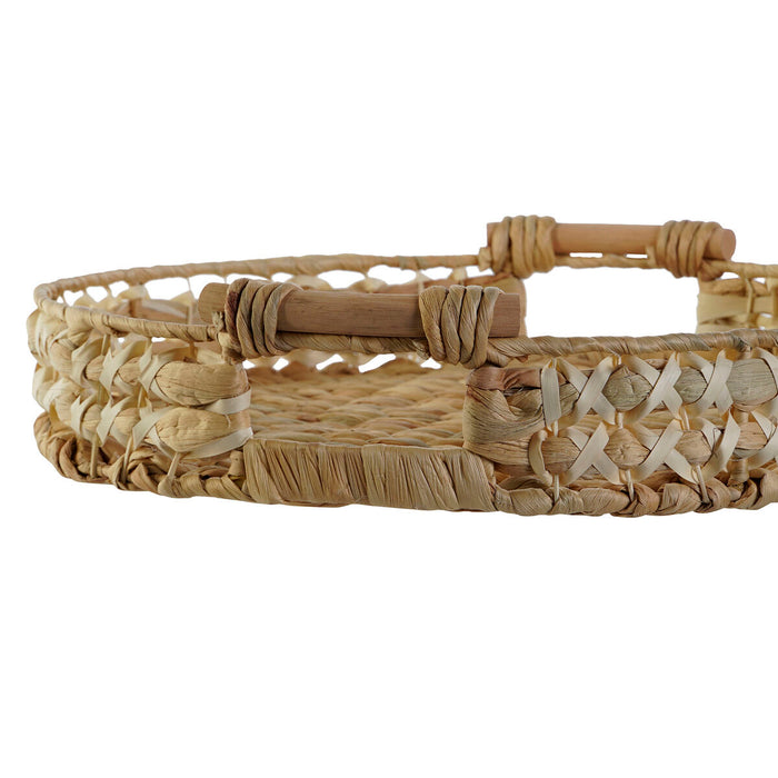 Set de Tăvi Home ESPRIT Alb Natural Fibră 41 x 40 x 9 cm (2 Unități)