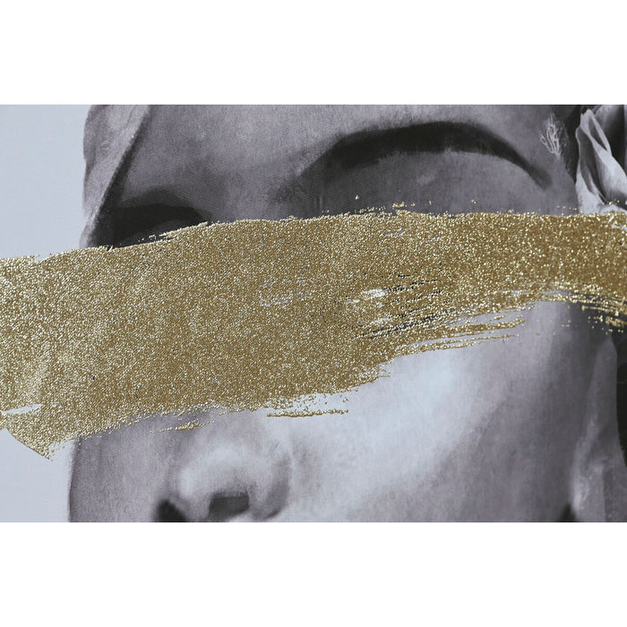 Tablou Home ESPRIT Femeie Auriu* Modern 70 x 3,7 x 100 cm (2 Unități)