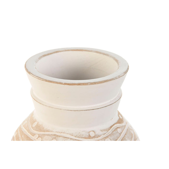 Vază Home ESPRIT Alb Natural Lemn de mango Colonial 15 x 15 x 38 cm