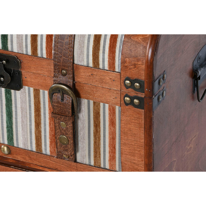 Dulap cu Sertare Home ESPRIT Maro Multicolor Lemn Pânză Colonial 45 x 35 x 71,5 cm