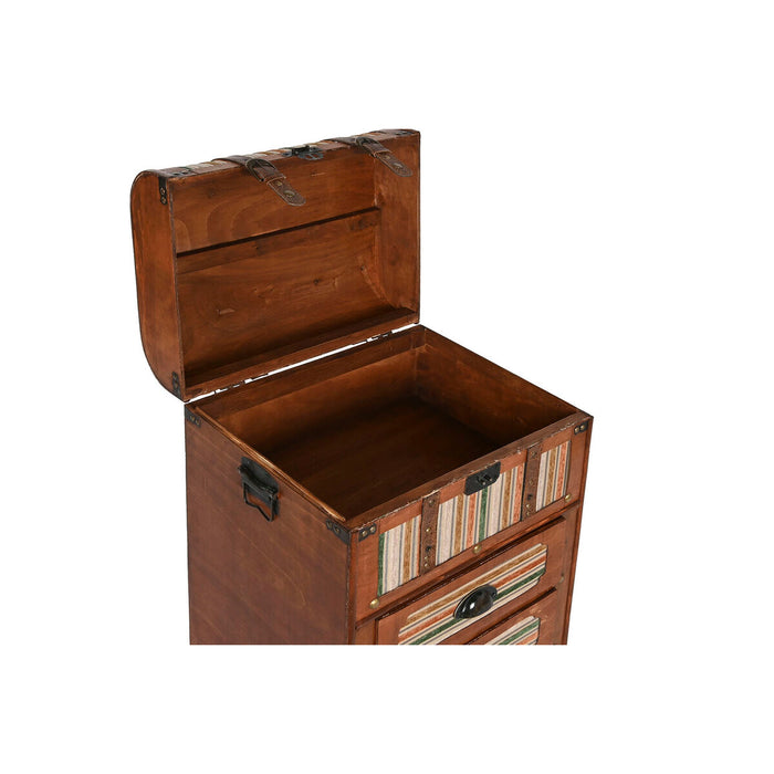 Dulap cu Sertare Home ESPRIT Maro Multicolor Lemn Pânză Colonial 45 x 35 x 71,5 cm