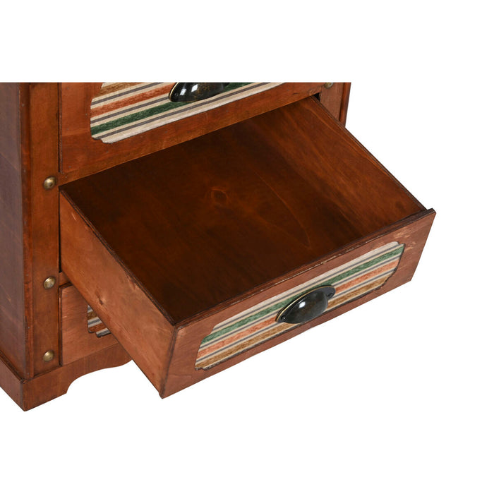 Dulap cu Sertare Home ESPRIT Maro Multicolor Lemn Pânză Colonial 45 x 35 x 71,5 cm