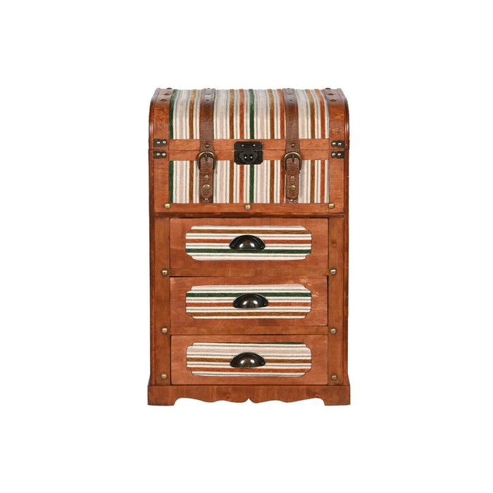 Dulap cu Sertare Home ESPRIT Maro Multicolor Lemn Pânză Colonial 45 x 35 x 71,5 cm