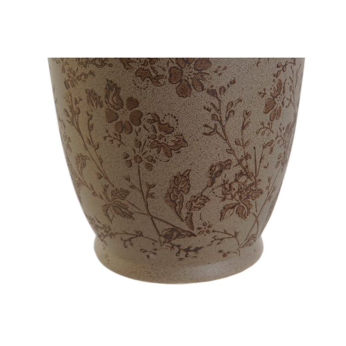 Vază Home ESPRIT Maro Verde Gresie Frunza a unei plante 13 x 13 x 35 cm